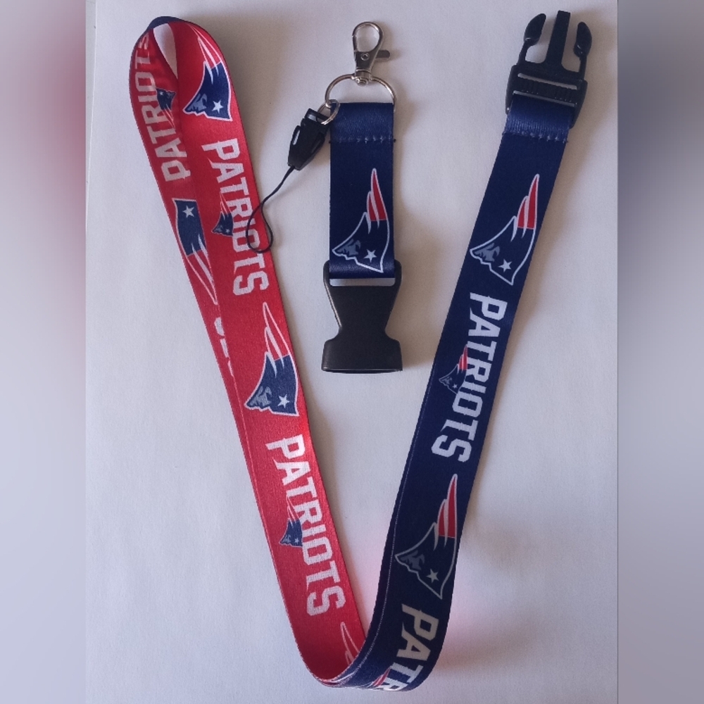 Patriots Red and Blue Lanyard